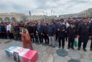 پیکر مطهر جانباز 70درصد بصیر در مشهد تشییع شد