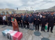 پیکر مطهر جانباز 70درصد بصیر در مشهد تشییع شد