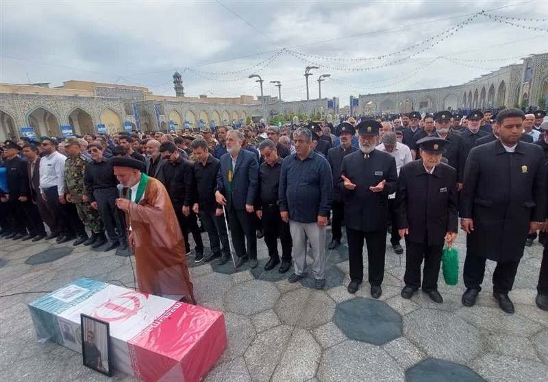 پیکر مطهر جانباز 70درصد بصیر در مشهد تشییع شد